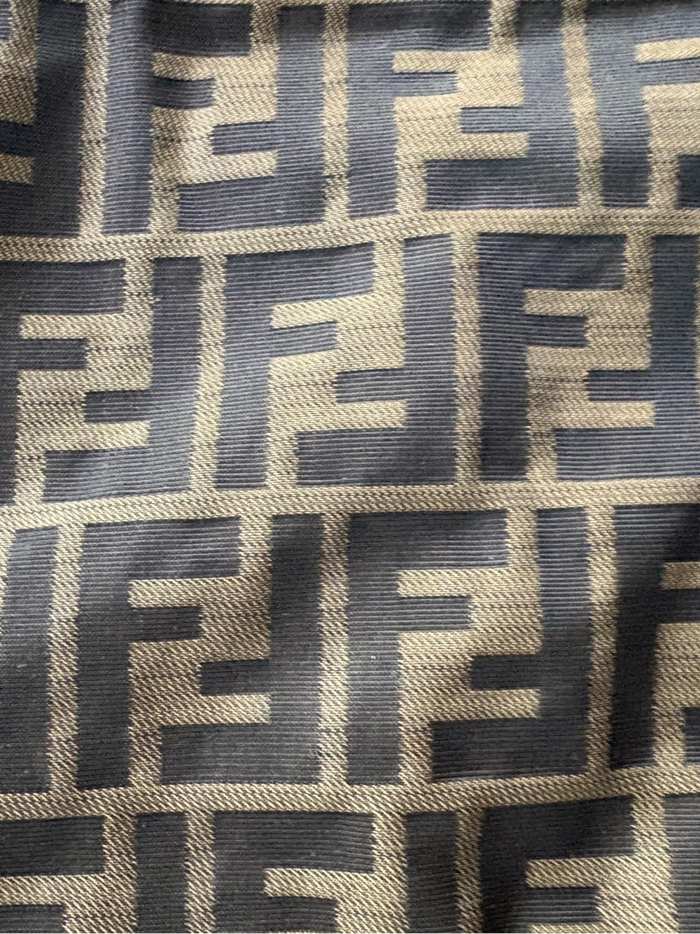 Fendi Brown FF Logo Canvas Pouch with brown leather trim - Picture 2 of 11